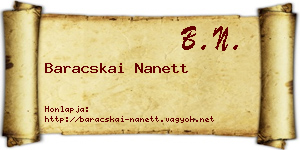 Baracskai Nanett névjegykártya